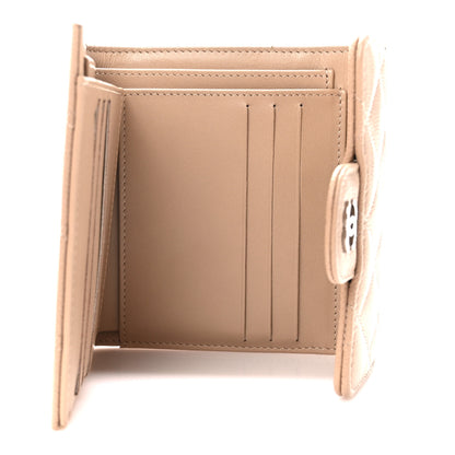 Chanel Caviar Quilted Compact Flap Wallet Beige 6 of 13