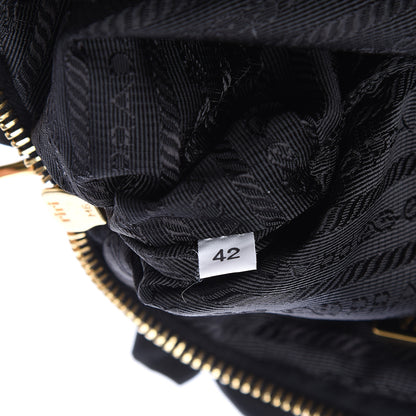 Prada Nylon Ruffle Cosmetic Pouch Black 6 of 9