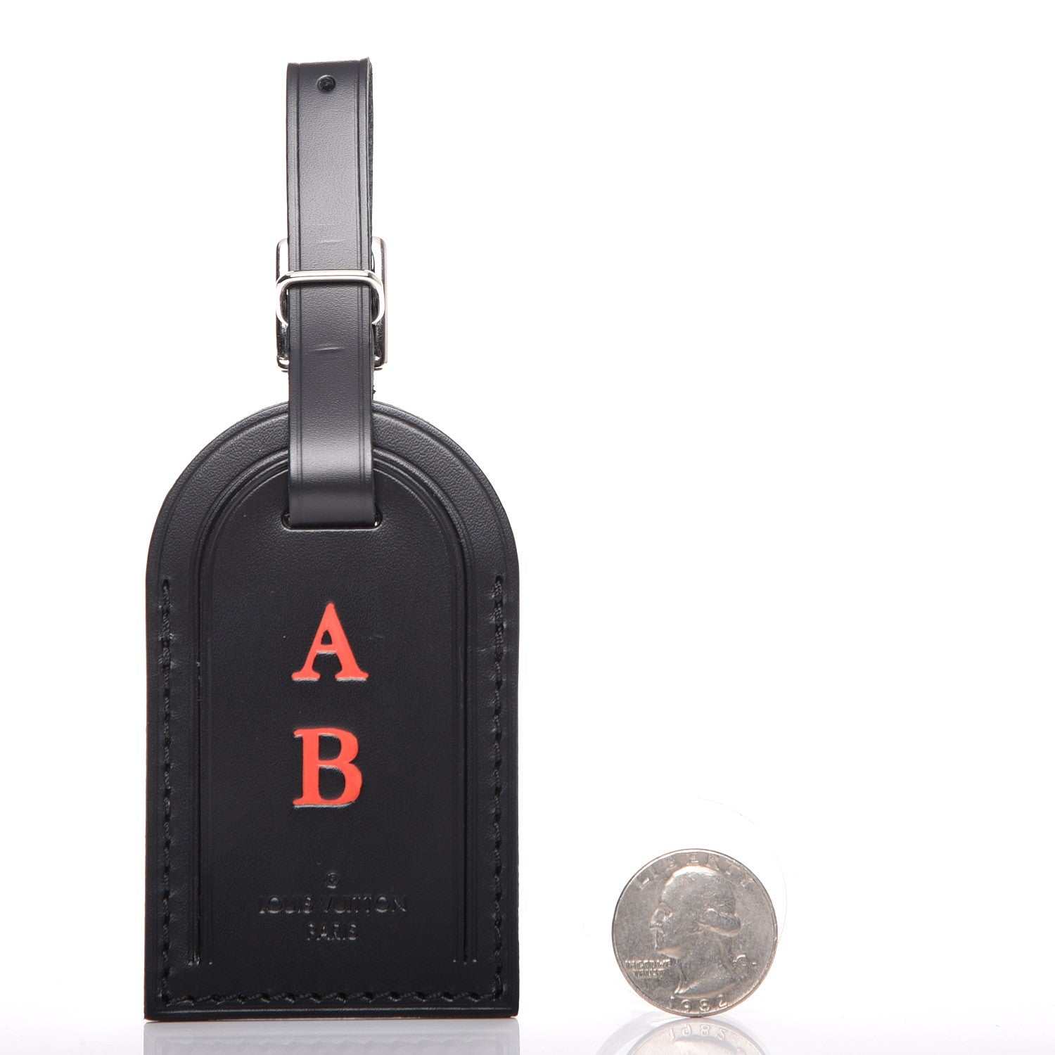 Louis Vuitton Calfskin Luggage Tag Black 2 of 4