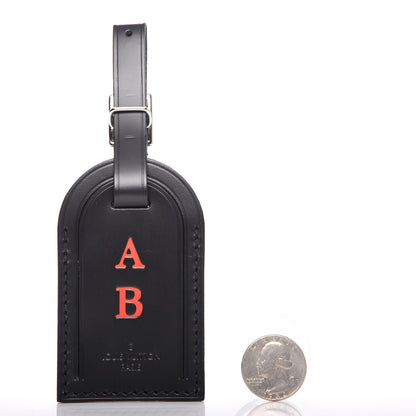 Louis Vuitton Calfskin Luggage Tag Black 2 of 4