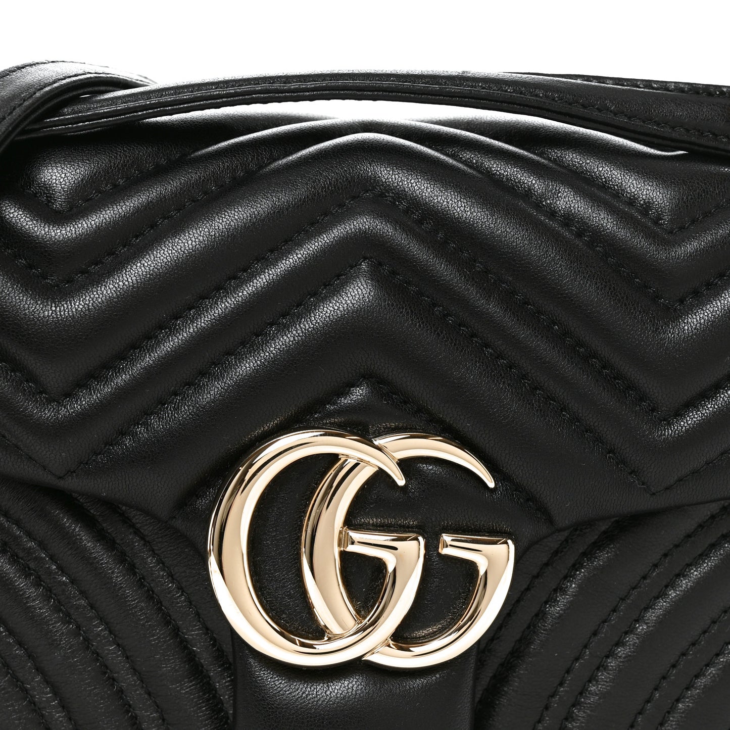 Lambskin Matelasse Medium GG Marmont Shoulder Bag Black