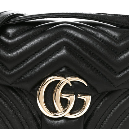 Gucci Lambskin Matelasse Medium GG Marmont Shoulder Bag Black 7 of 9