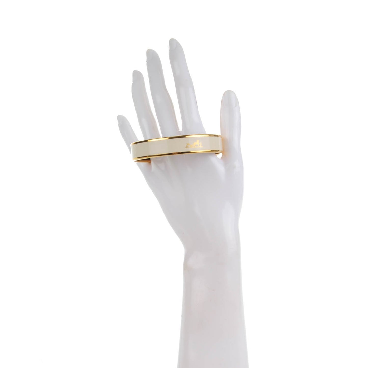 Enamel Printed Caleche Medium Bracelet 70 Craie