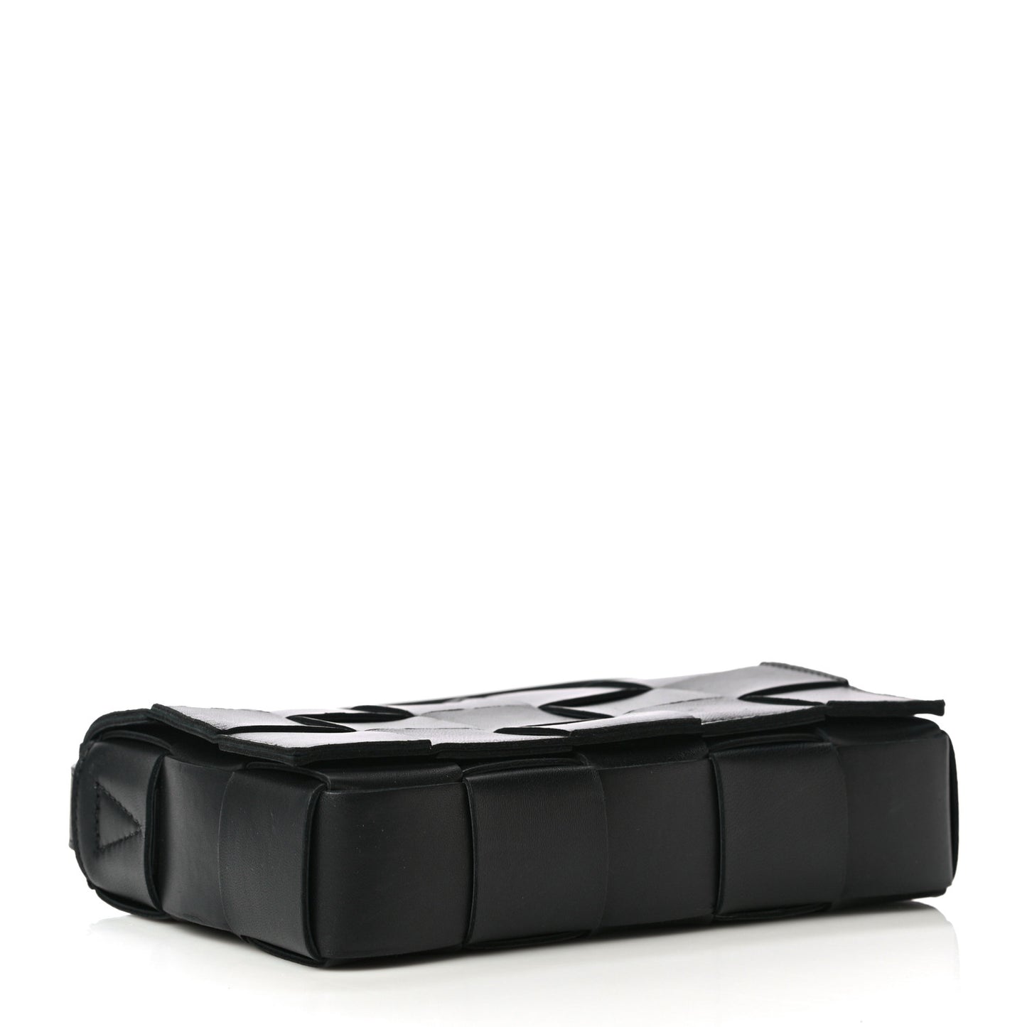 Lambskin Maxi Intrecciato Cassette Crossbody Bag Black