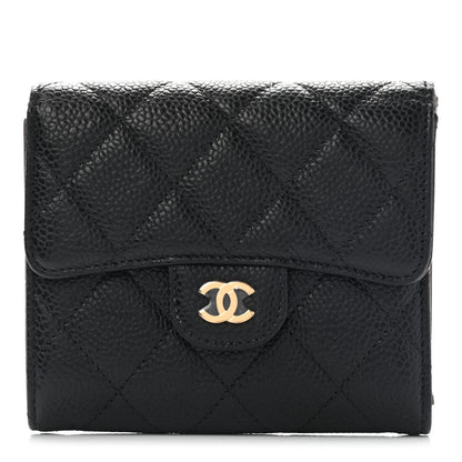 Chanel Caviar Quilted Compact Flap Wallet Black 1 of 8