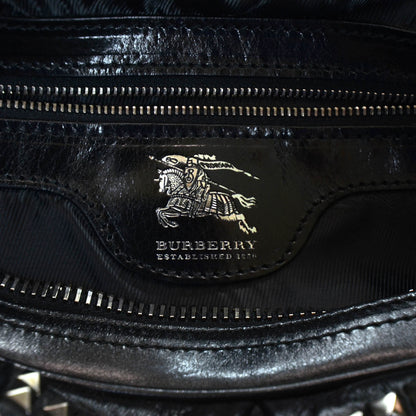Burberry Prorsum Leather Studded Knight Satchel Black 7 of 10