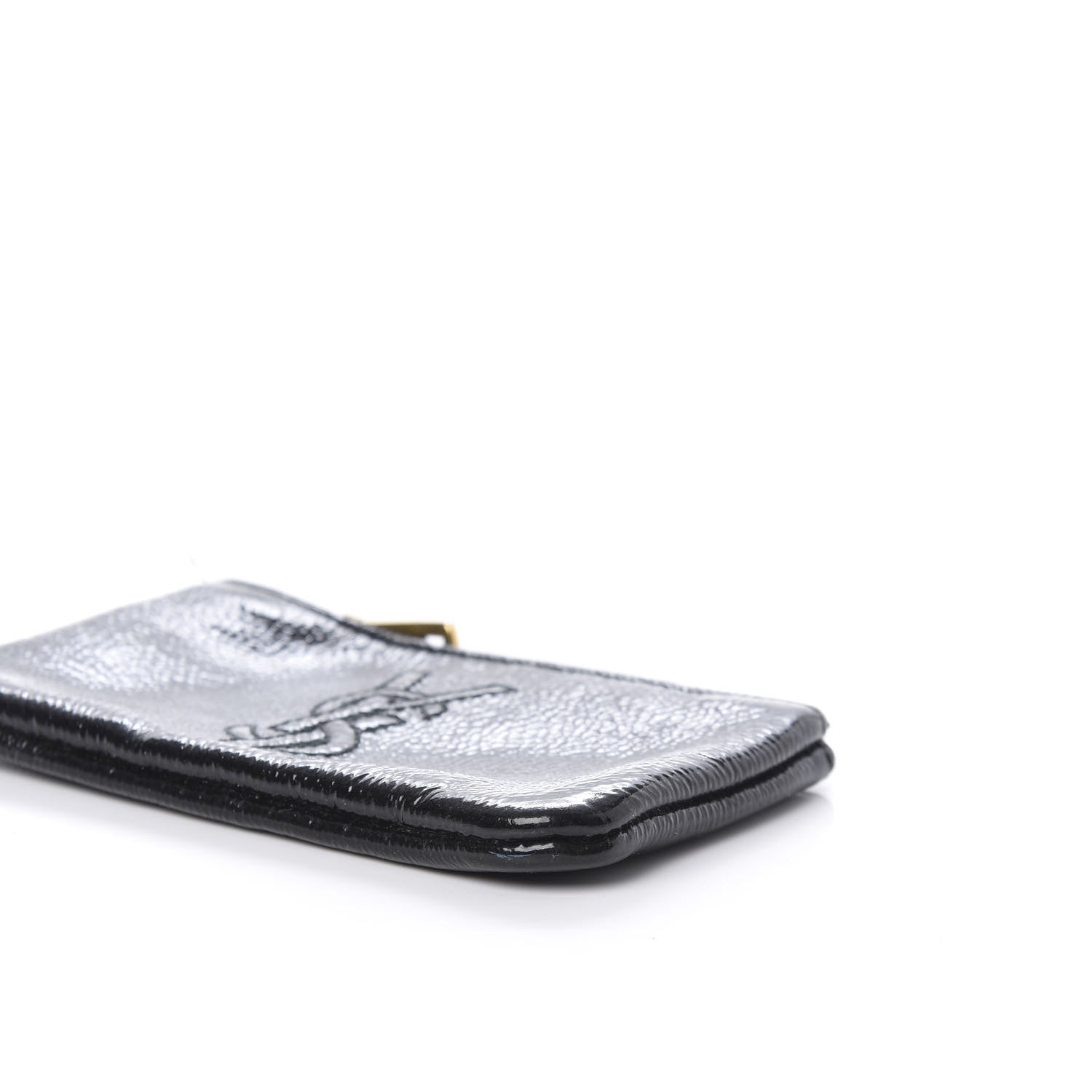 Saint Laurent Textured Patent Monogram Pouch Black 7 of 10