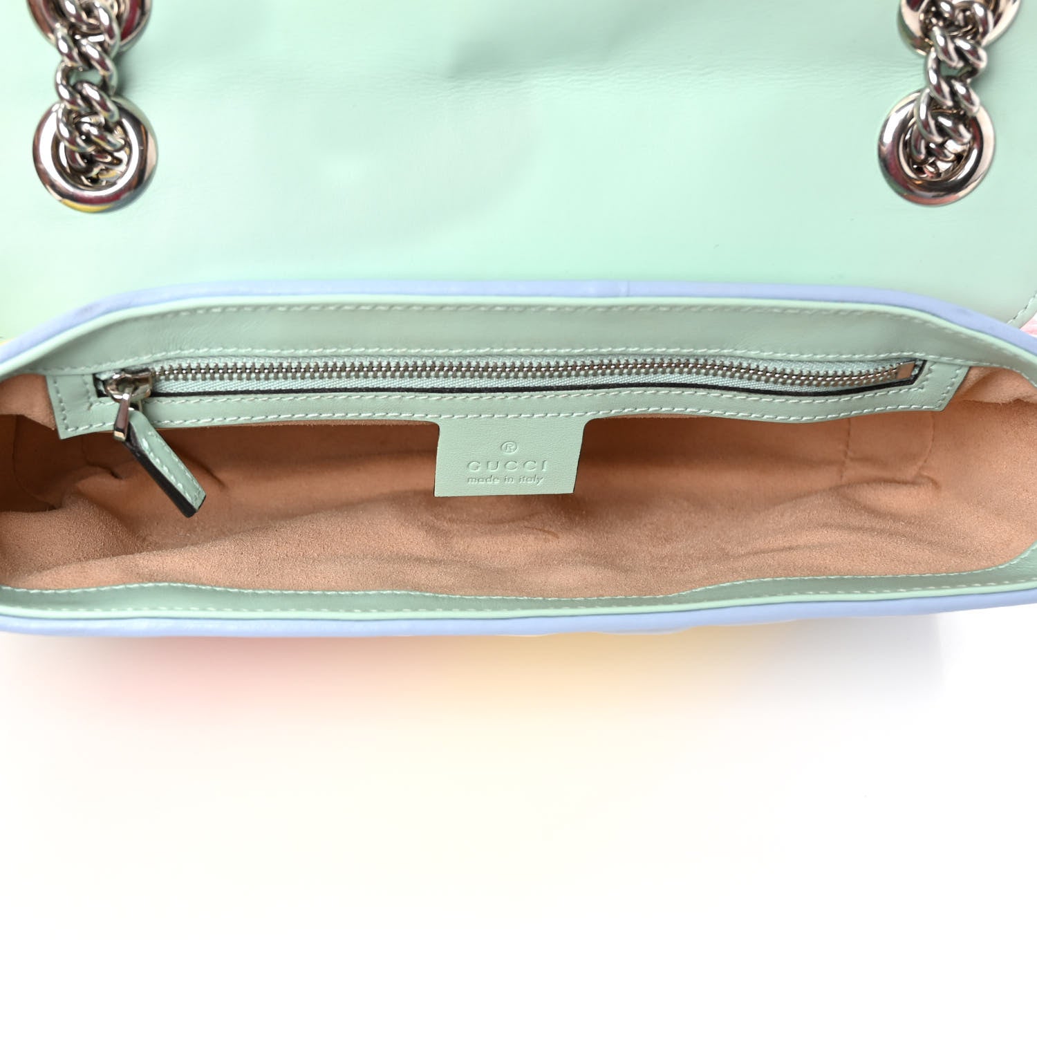 Gucci Calfskin Matelasse Diagonal Small GG Marmont Shoulder Bag Multicolor Pastel 5 of 10