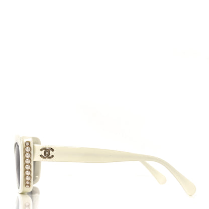Chanel Acetate Pearl Cat Eye CC Sunglasses 5481-H-A White 3 of 7