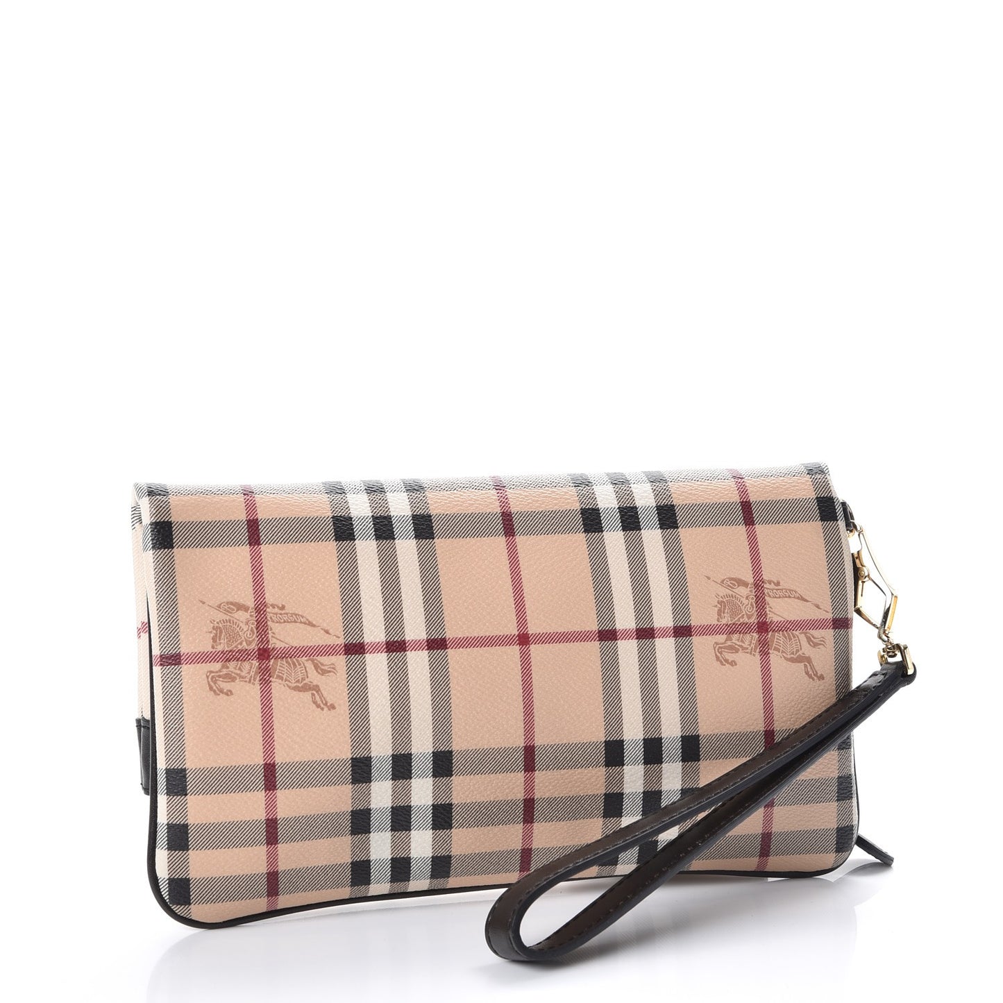 Haymarket Check Adeline Foldover Clutch Brown