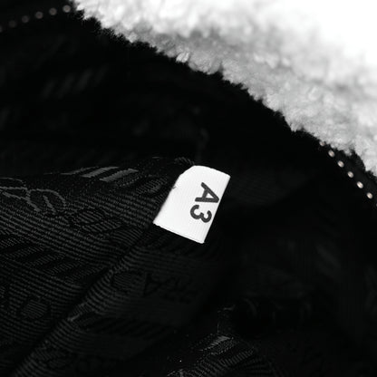 Prada Terry Cloth Tote Bag White Black 7 of 12