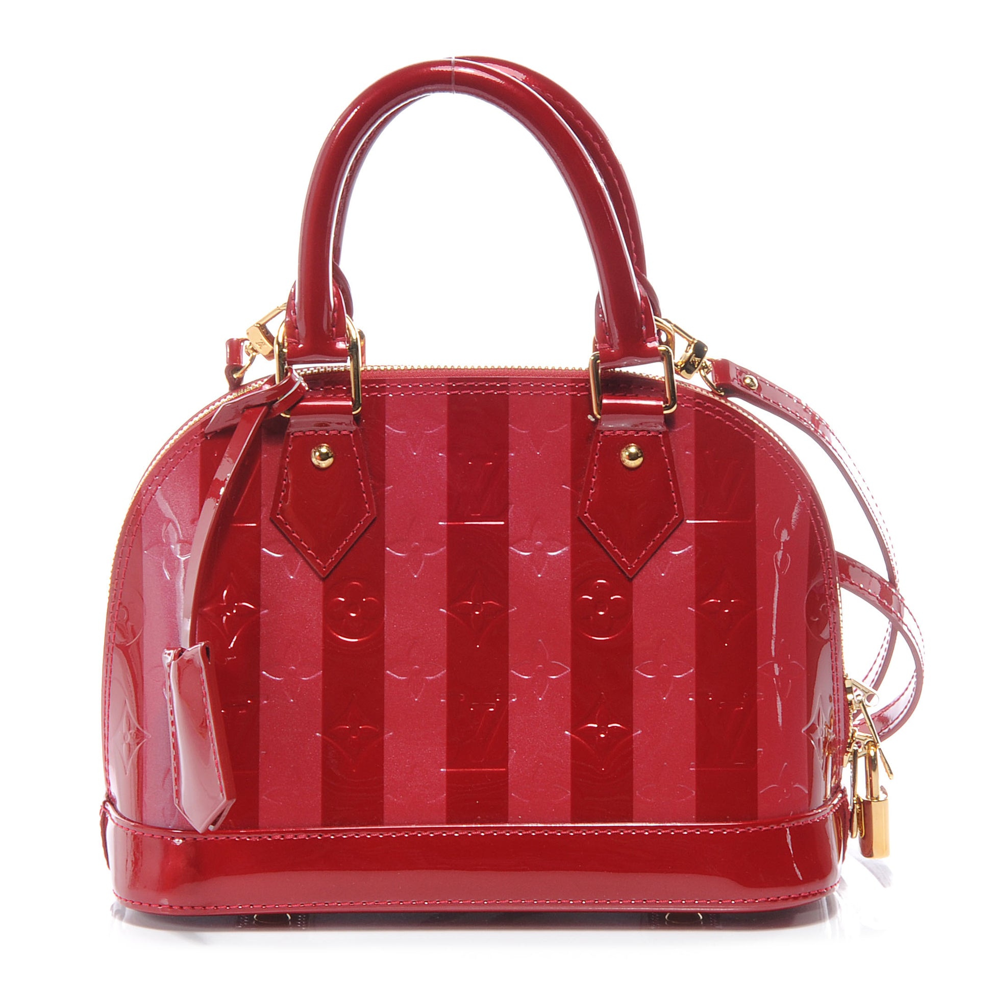 Louis Vuitton Vernis Rayures Alma BB Pomme D'Amour 1 of 8