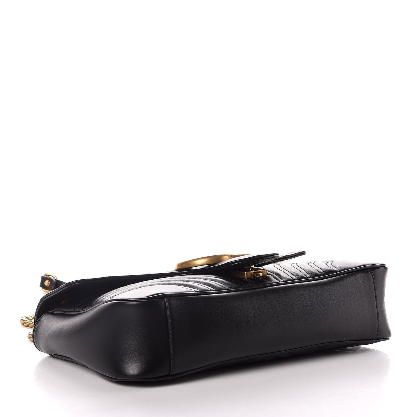 Calfskin Matelasse Medium GG Marmont Shoulder Bag Black