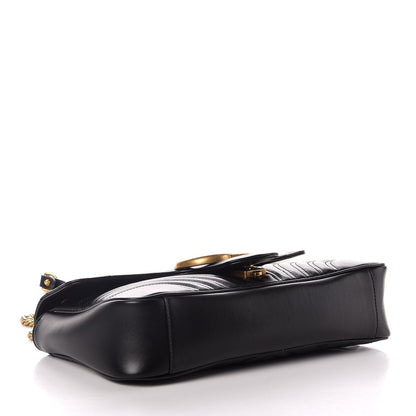 Gucci Calfskin Matelasse Medium GG Marmont Shoulder Bag Black 4 of 8