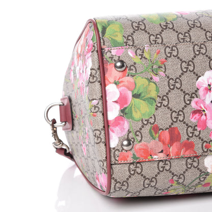 Gucci GG Supreme Monogram Blooms Medium Boston Beige Multicolor Dry Rose 8 of 9