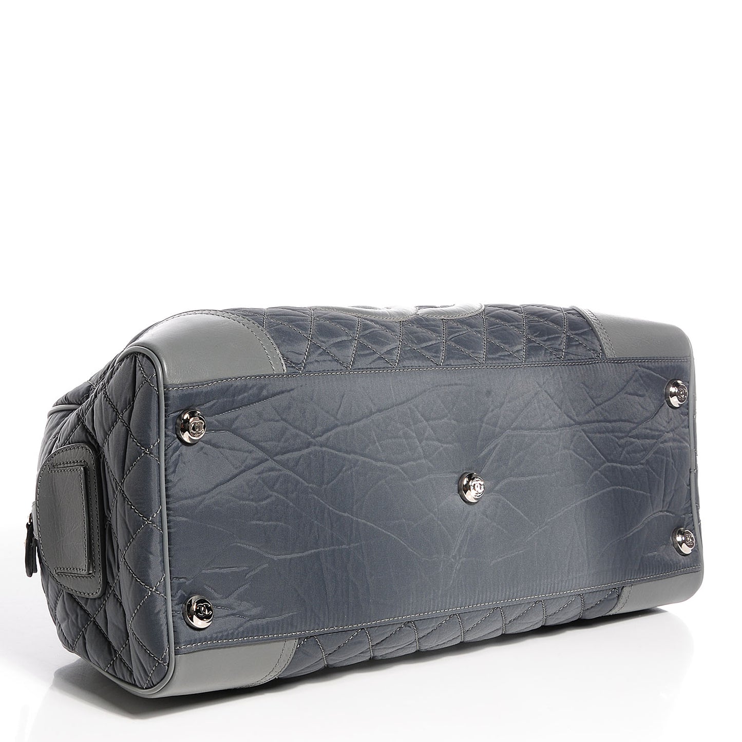 Calfskin Nylon Paris New York Duffel Bag Grey