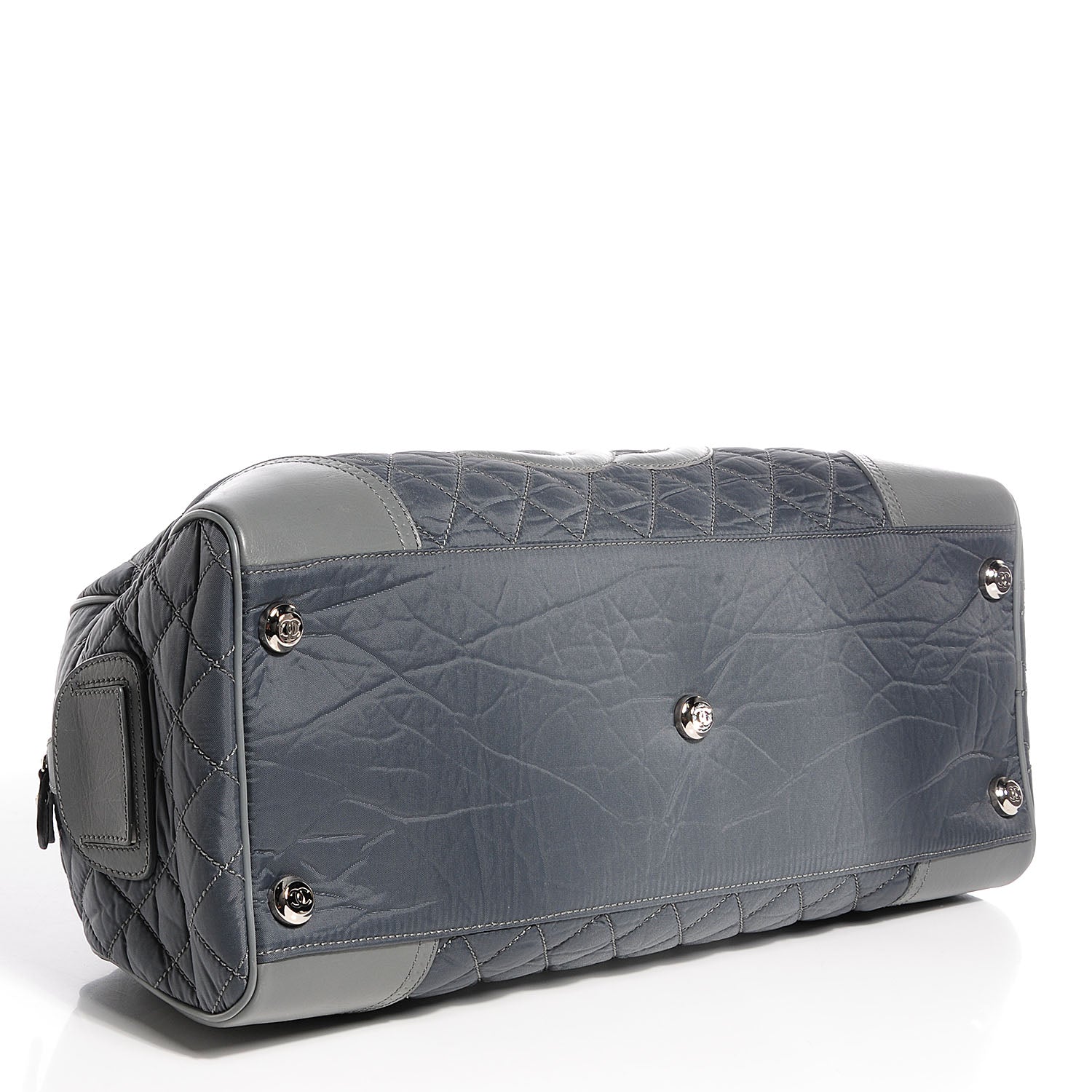 Chanel Calfskin Nylon Paris New York Duffel Bag Grey 4 of 7