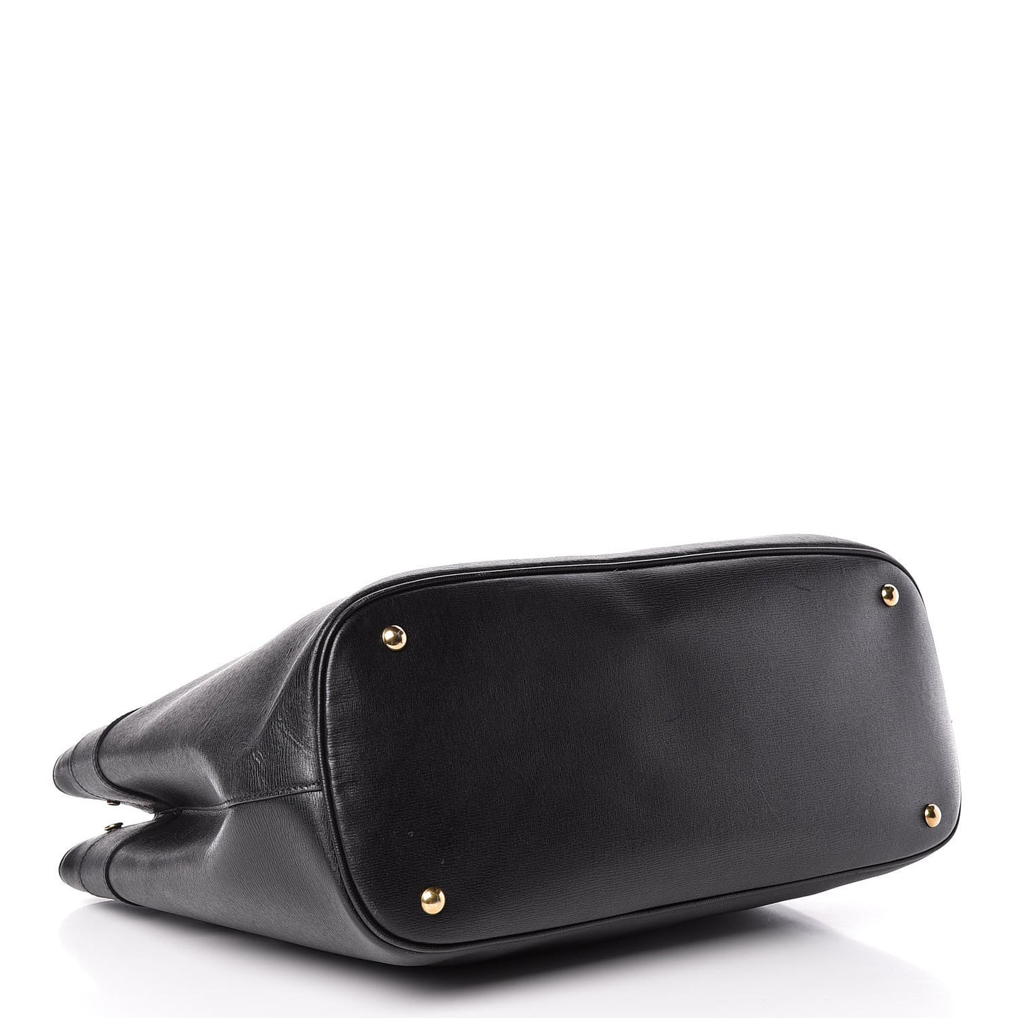 Textured Calfskin Large Bright Bit Tote Black