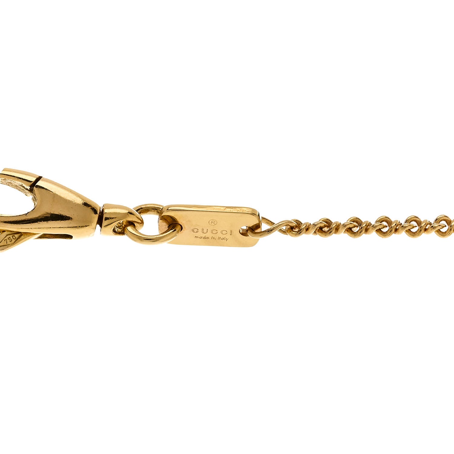 Gucci 18K Yellow Gold Le Marche Des Merveilles Bee Heart Pendant Necklace 5 of 6