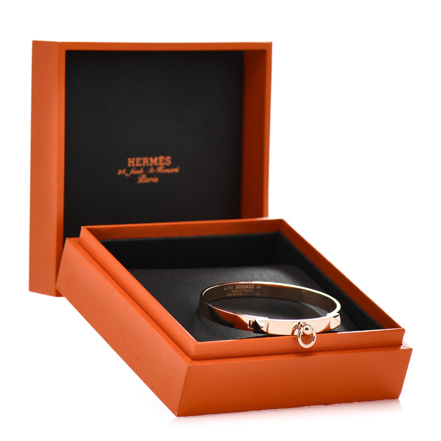 Hermes 18K Rose Gold PM Collier De Chien Bracelet SH 5 of 5
