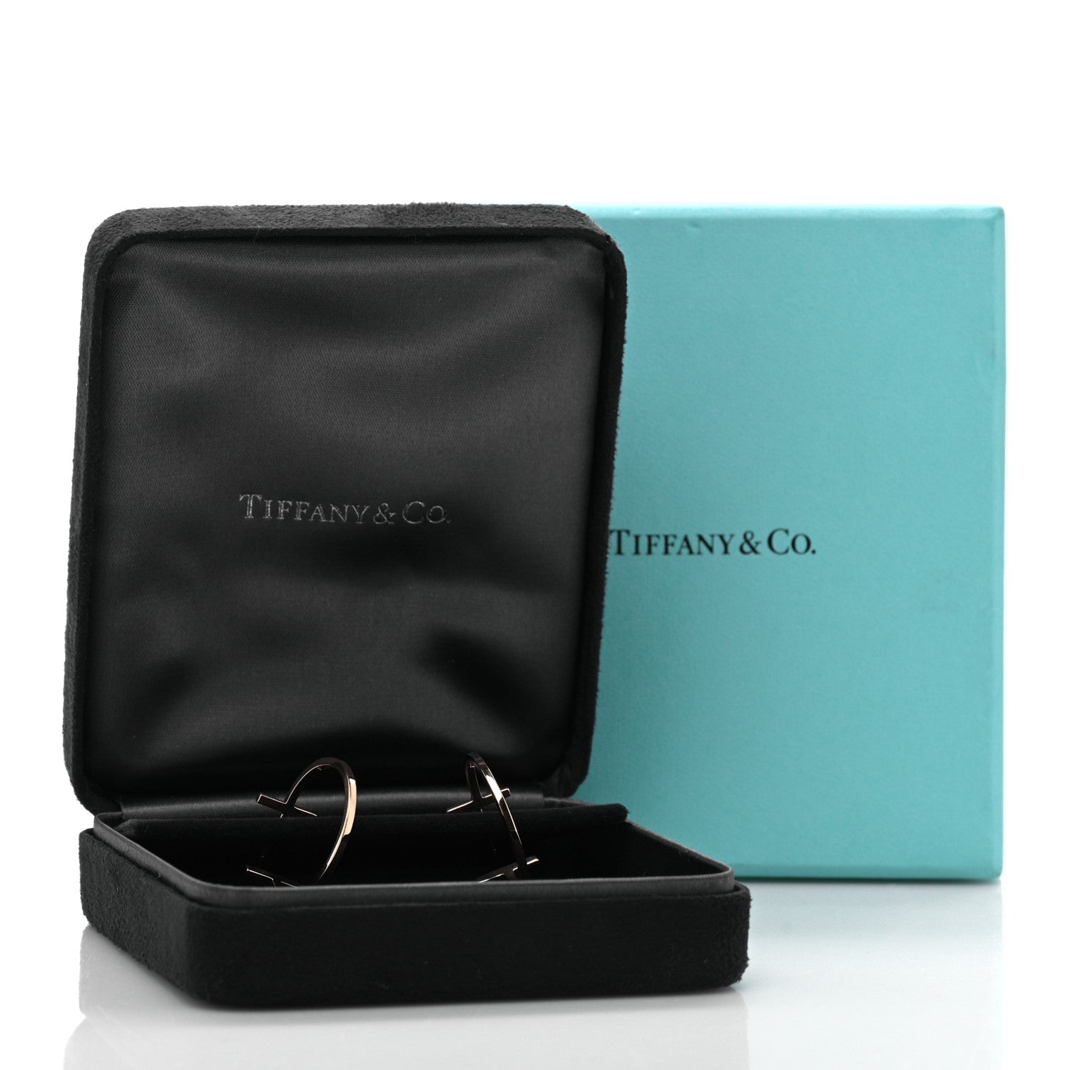 Tiffany 18K Yellow Gold Medium T Wire Hoop Earrings 5 of 5