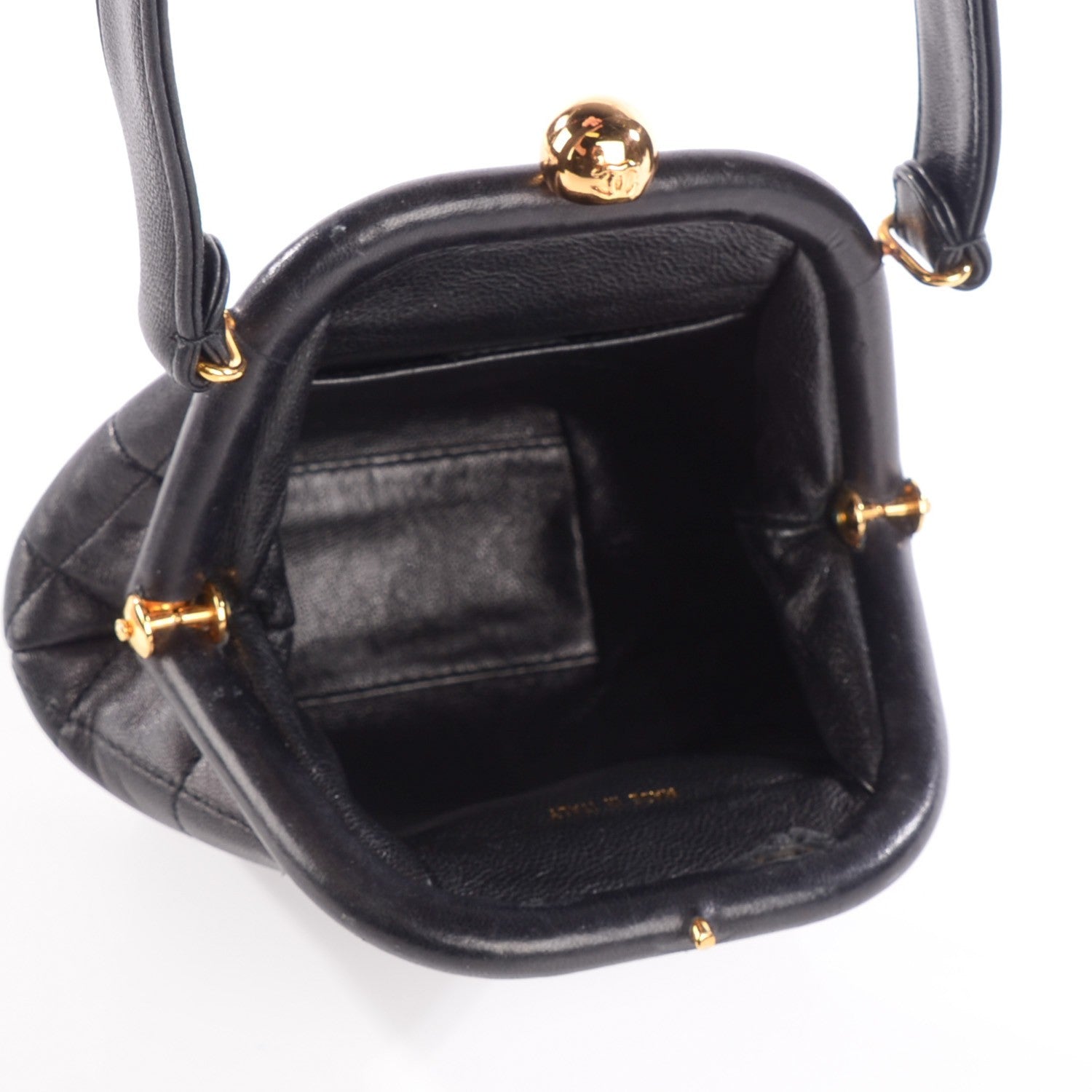 Chanel Lambskin Quilted Evening Bag Black 5 of 9