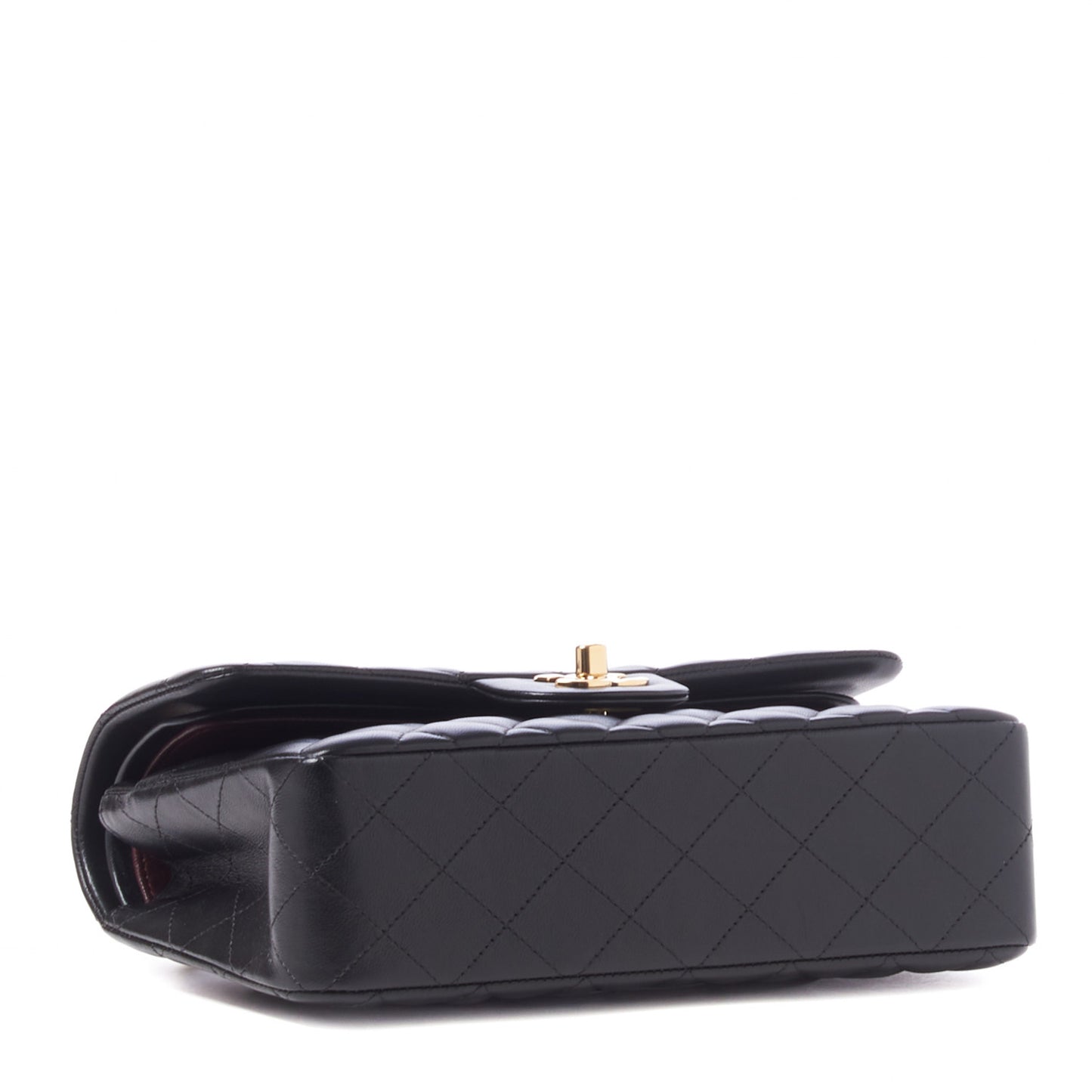 Lambskin Quilted Small Double Flap Black
