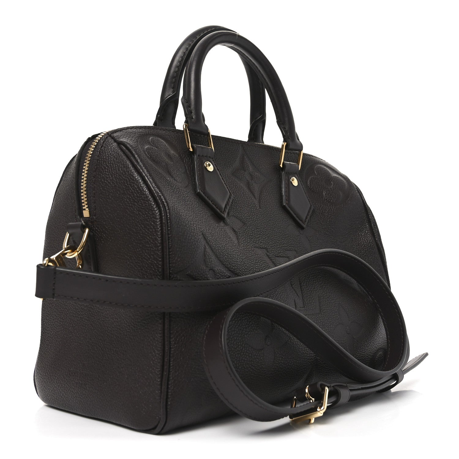 Louis Vuitton Empreinte Monogram Giant Speedy Bandouliere 25 Chocolate 4 of 16