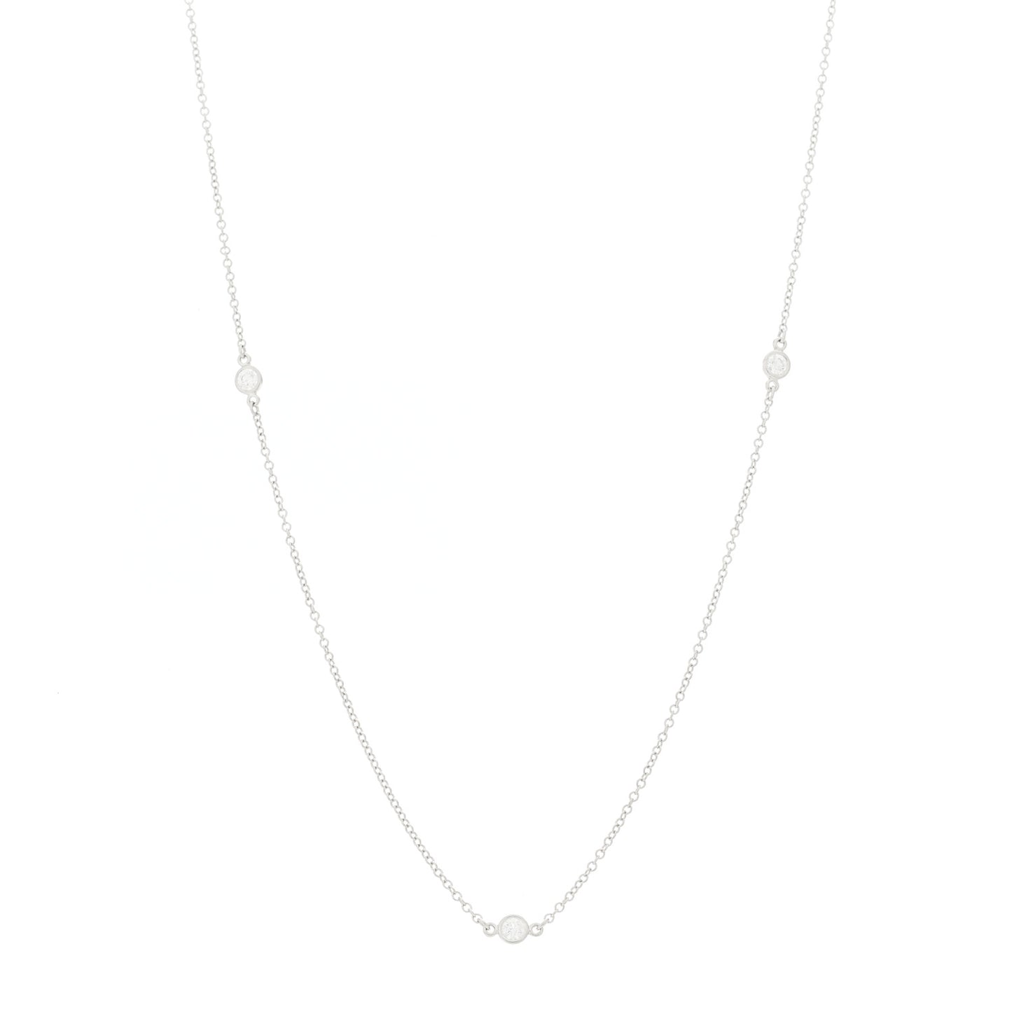 Platinum Diamond .30ctw Elsa Peretti Diamonds by the Yard 5 Station Necklace