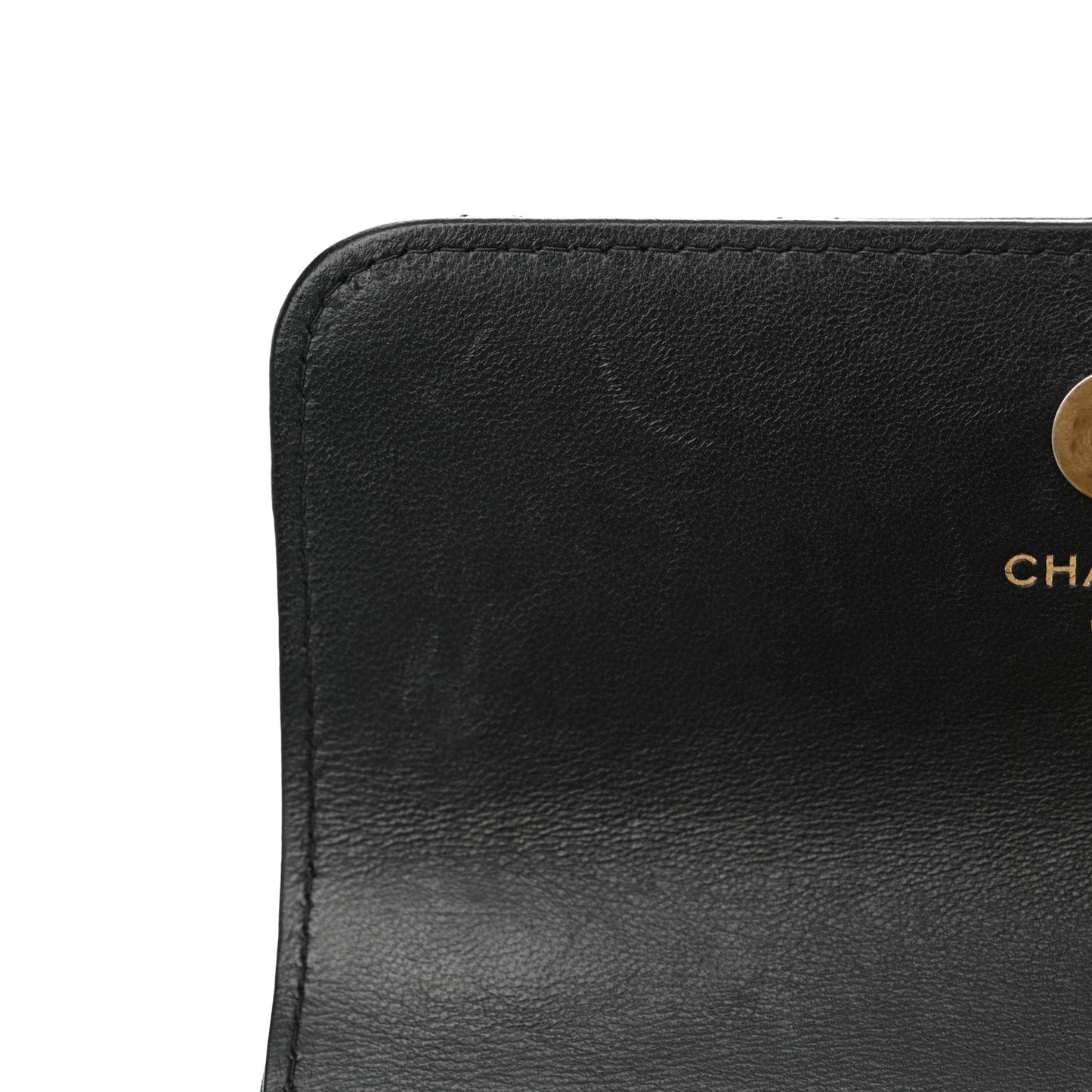 Lambskin Quilted Sweet Camellia Flap Phone Holder With Chain Black
