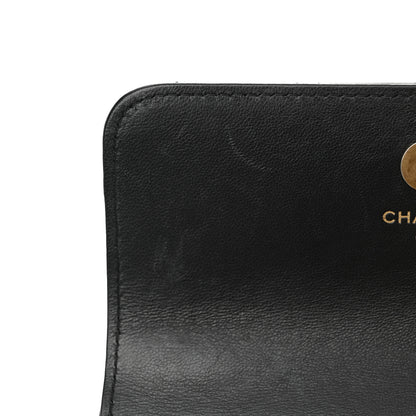 Chanel Lambskin Quilted Sweet Camellia Flap Phone Holder With Chain Black 12 of 13