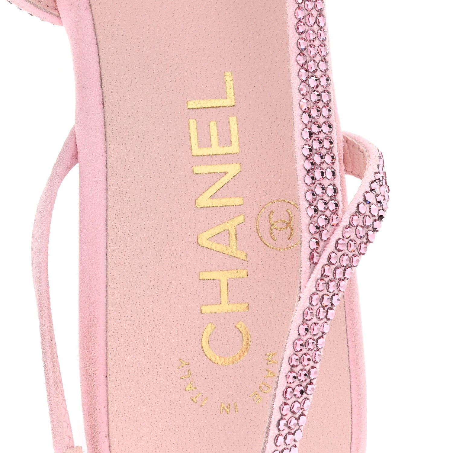 Chanel Strass Cap Toe CC Slingback Pumps 39 Pink Black 1834129