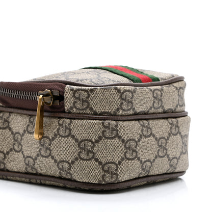 Gucci GG Supreme Monogram Web Mini Ophidia Double Zip Messenger Bag Beige New Acero 10 of 11