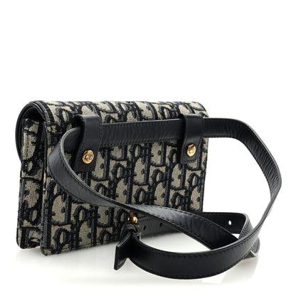 Christian Dior Oblique Saddle Belt Bag Blue 2 of 8