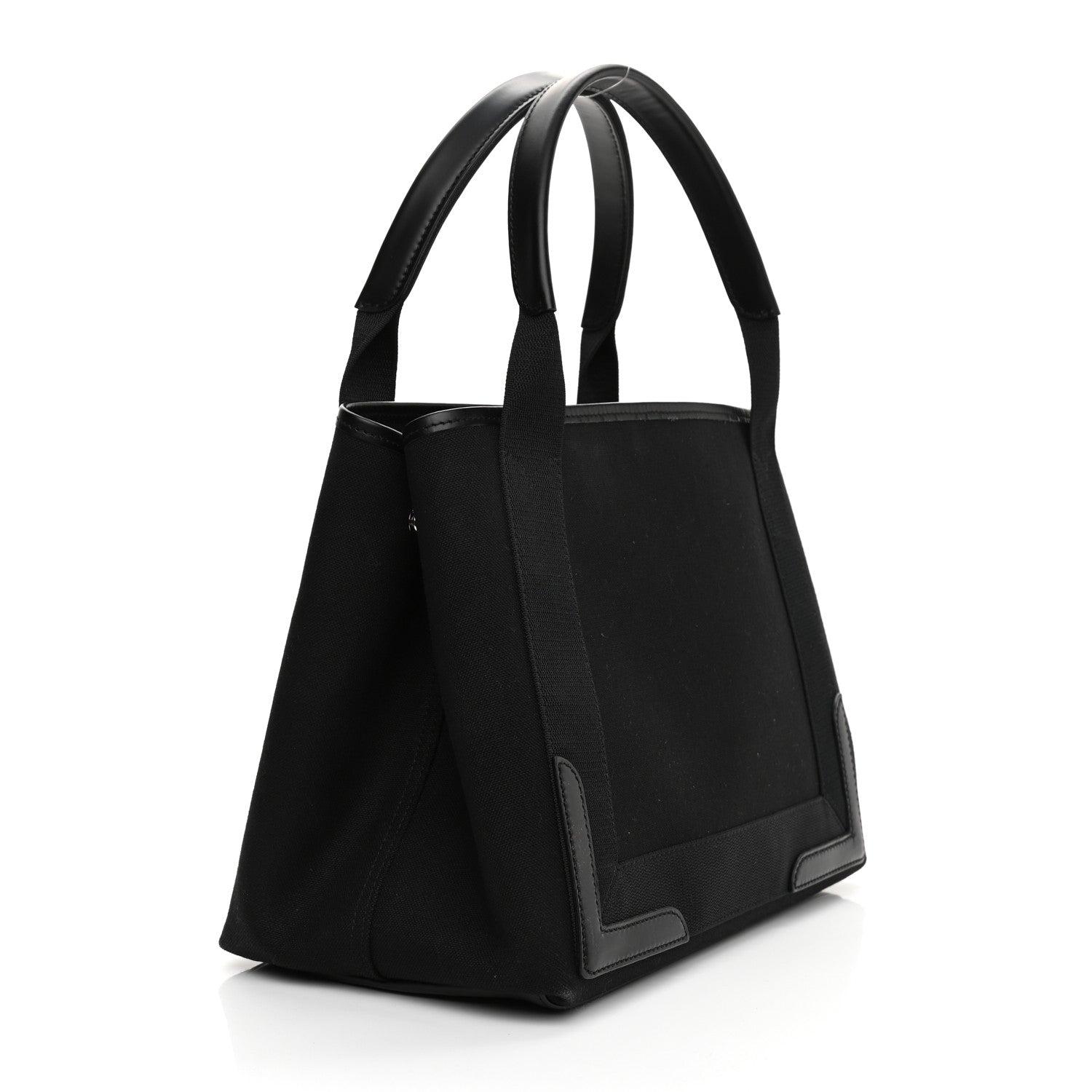 Balenciaga Cotton Canvas Calfskin S Navy Cabas Black 6 of 11