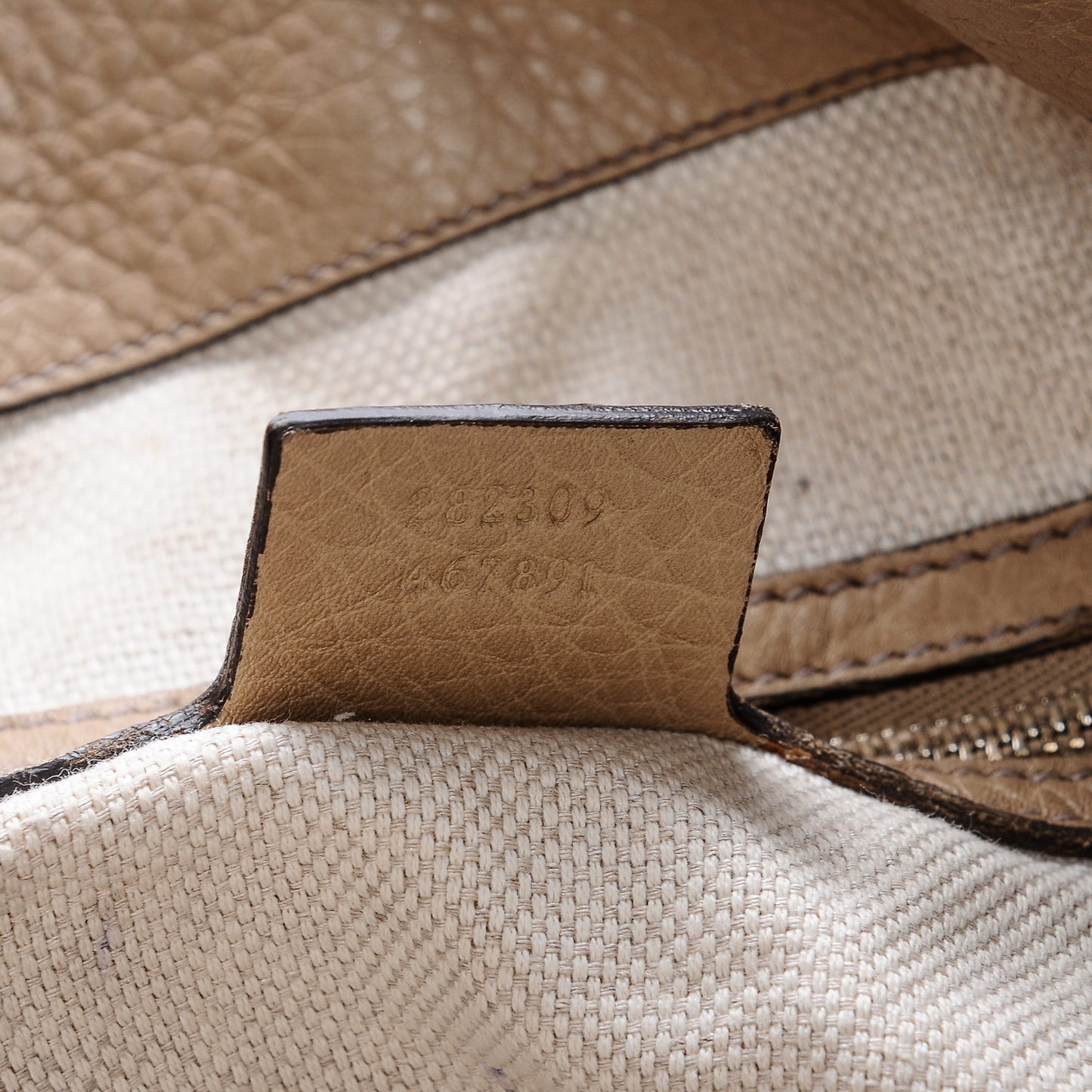 Pebbled Calfskin Medium Soho Shoulder Bag Camelia