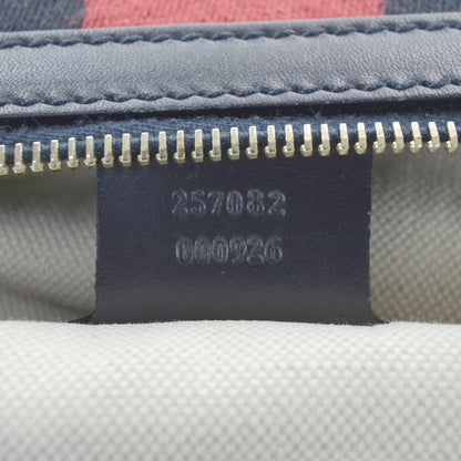 Gucci Monogram Vintage Web Medium Half Moon Hobo Navy 10 of 12