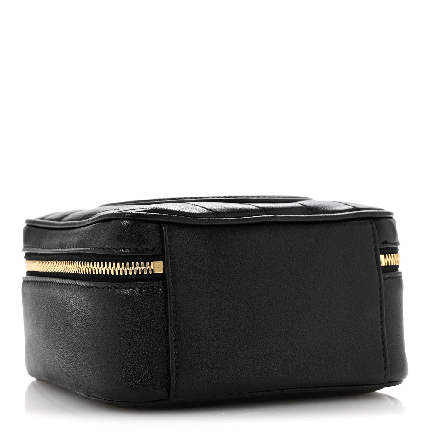 Sakai Be Green Calfskin Diagonal Stitched Blondie Top Handle Bag Black