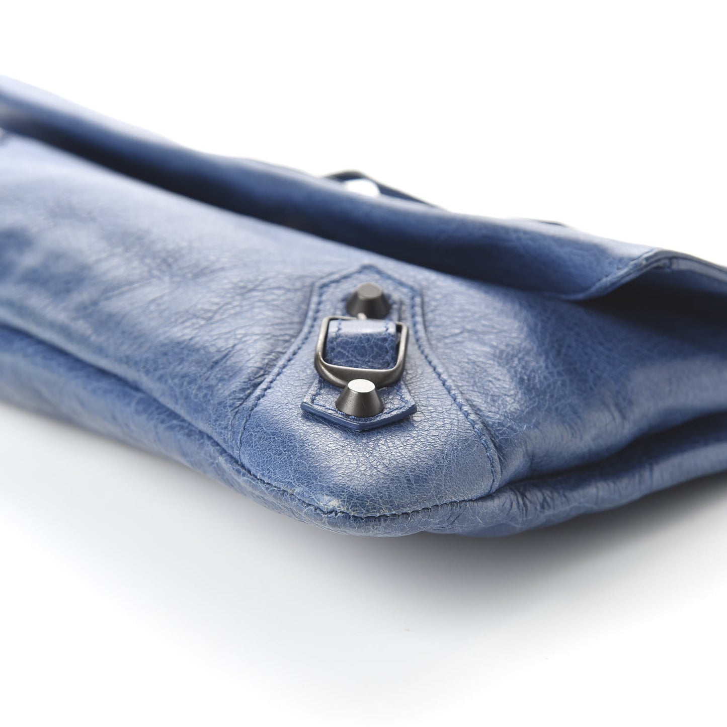 Agneau Classic Hardware Envelope Clutch Bleu Cobalt