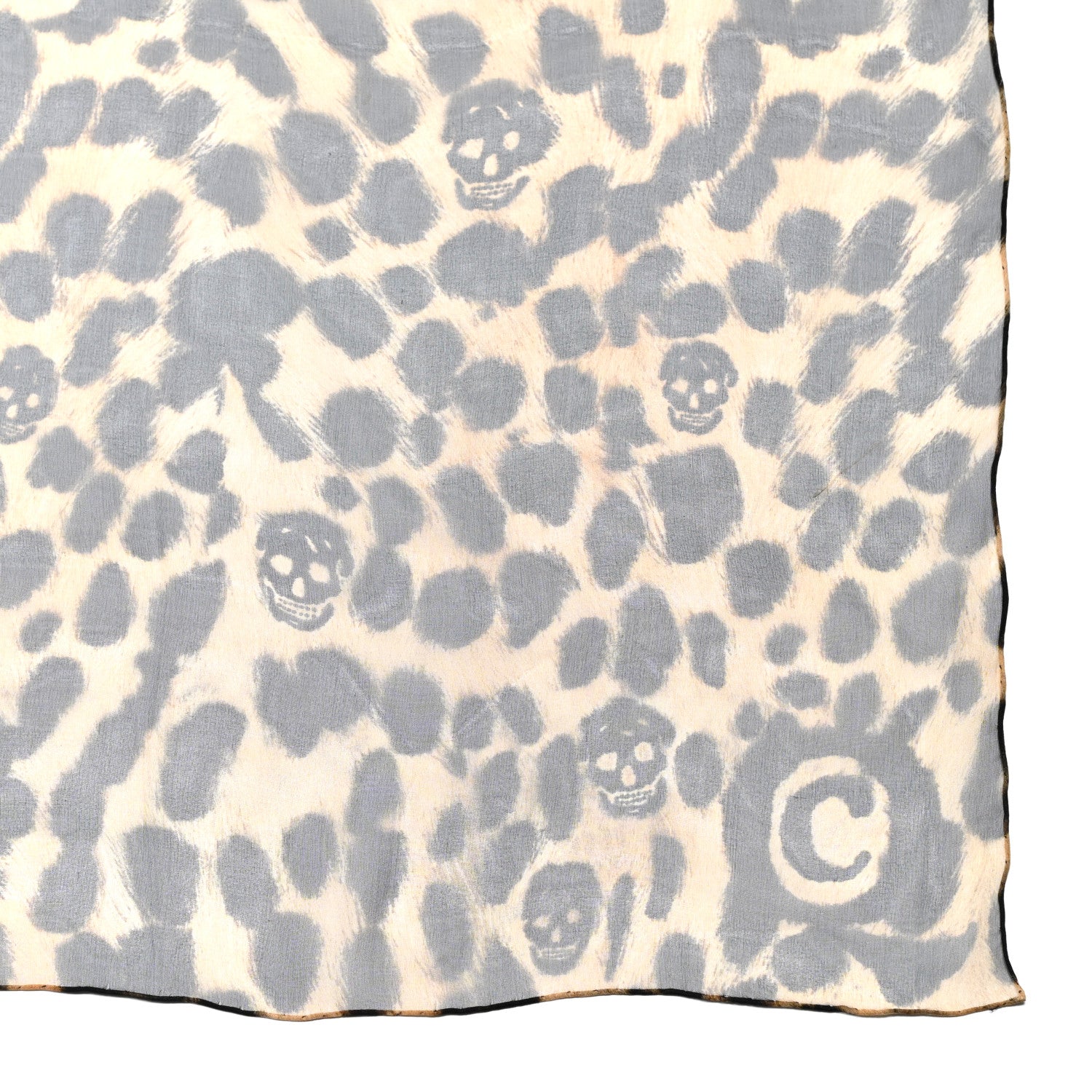 Alexander McQueen Silk Chiffon Leopard Skull Scarf Brown 3 of 4