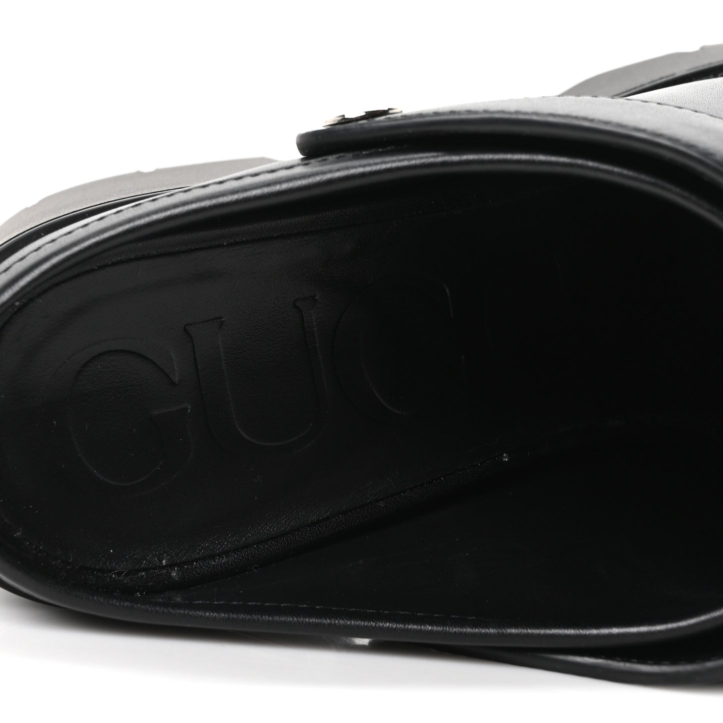 Real Betis Glamour Calfskin Horsebit Platform Mules 37 Black