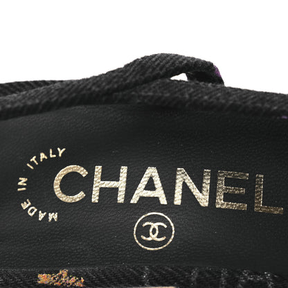 Chanel Denim Cap Toe Denim Mood Slingback Pumps 38 Dark Grey Multicolor 9 of 11