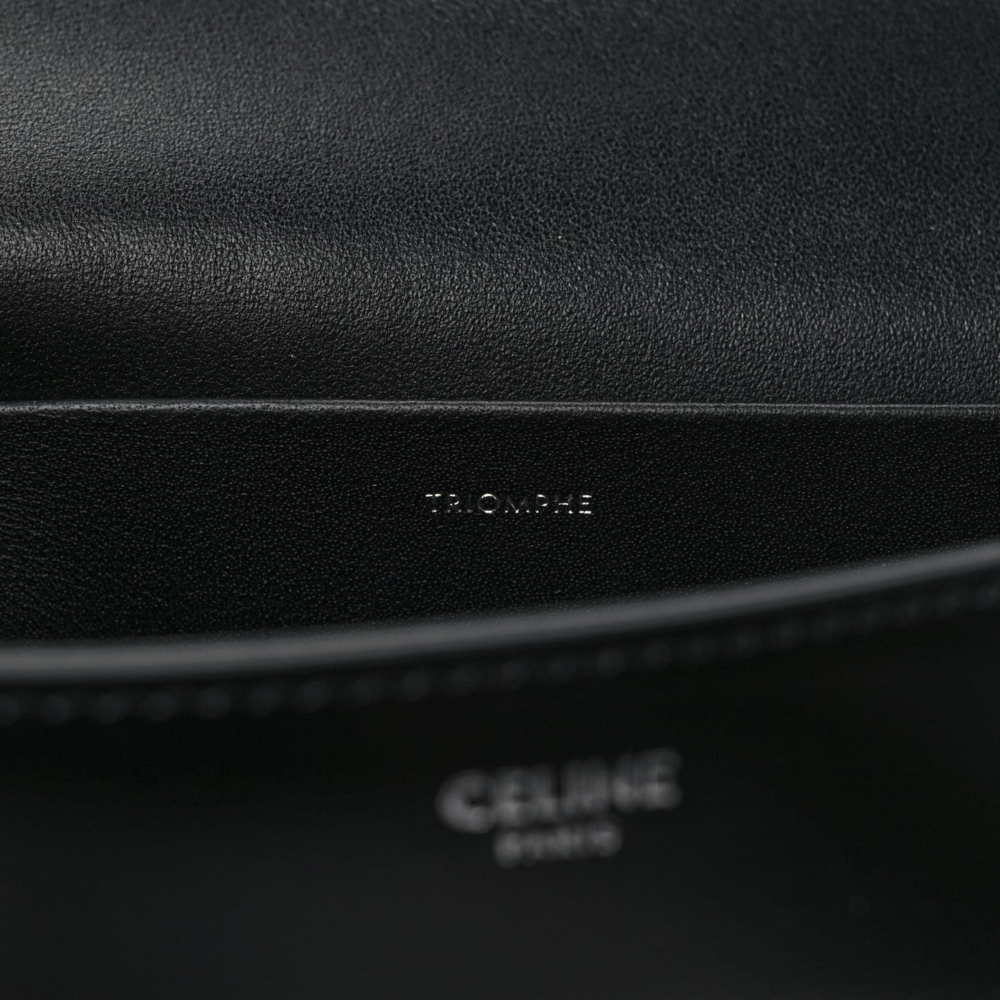Shiny Calfskin Triomphe Chain Shoulder Bag Black