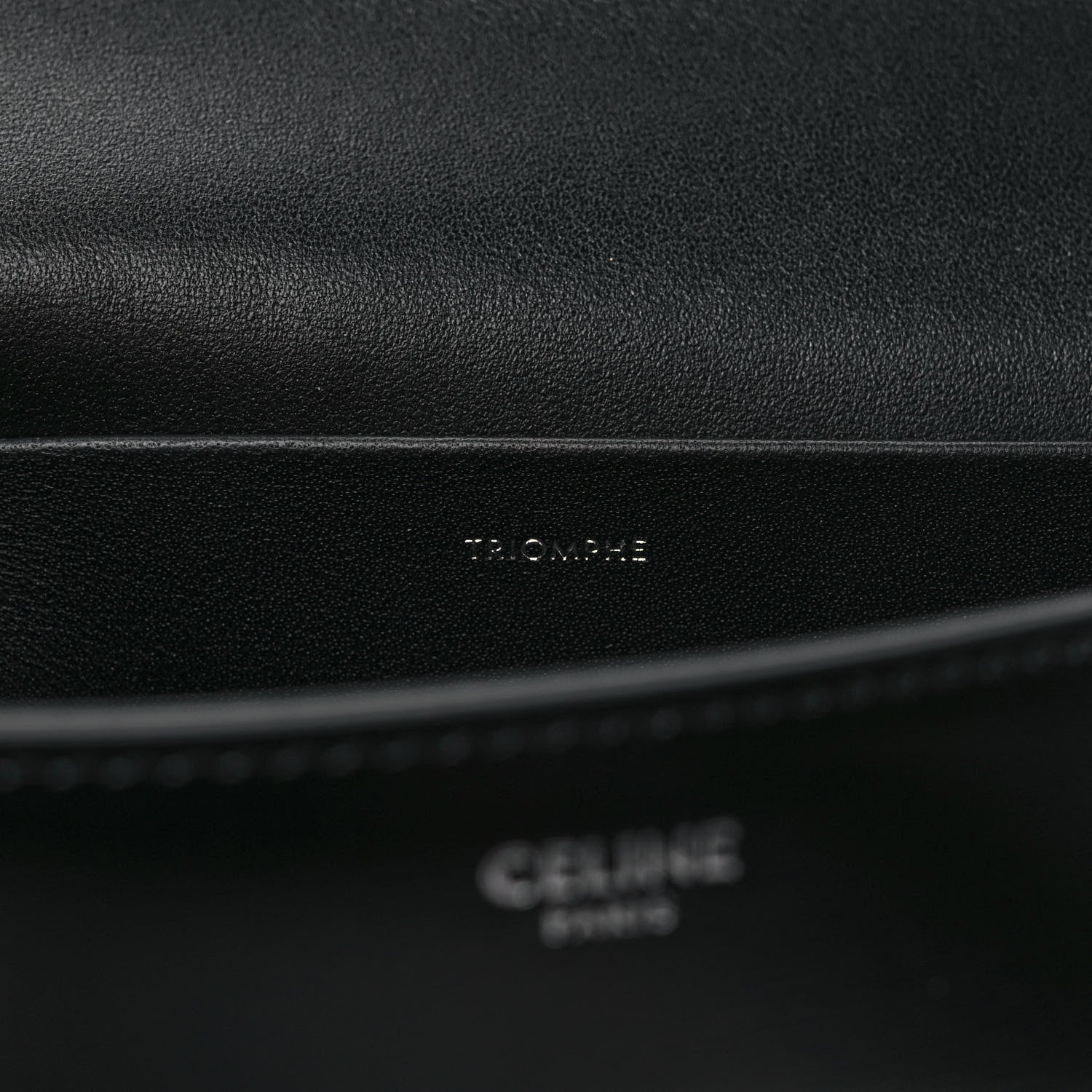 Celine Shiny Calfskin Triomphe Chain Shoulder Bag Black 7 of 10