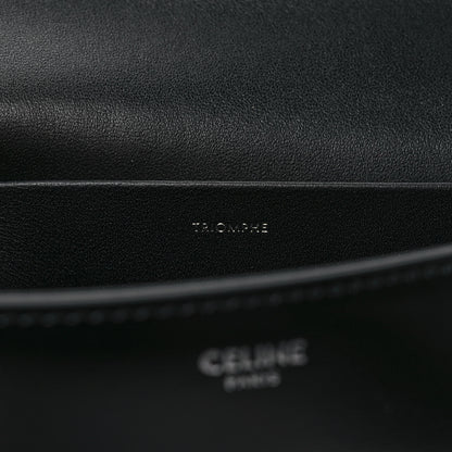 Celine Shiny Calfskin Triomphe Chain Shoulder Bag Black 7 of 10