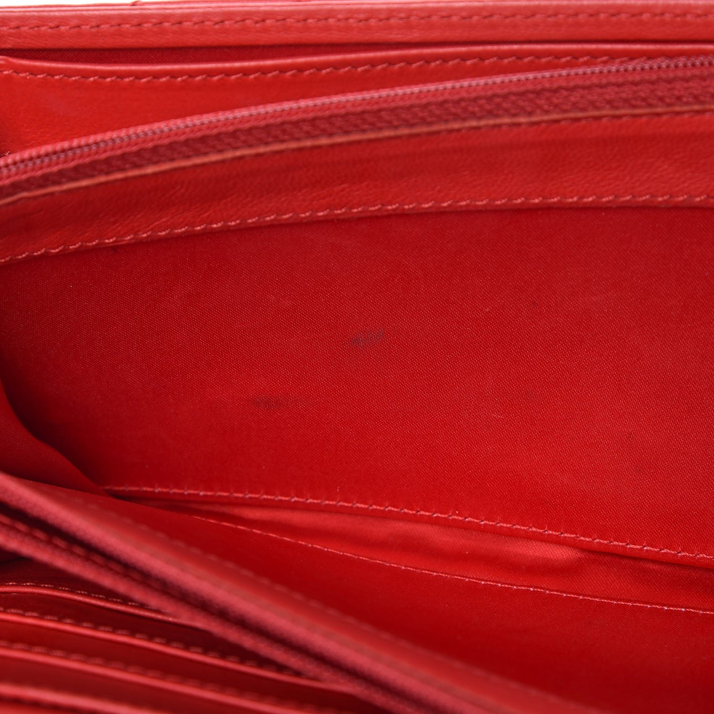 Lambskin Quilted Chain Clutch Flap Red