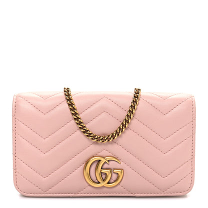 Gucci Calfskin Matelasse GG Marmont Mini Bag  Perfect Pink 1 of 10