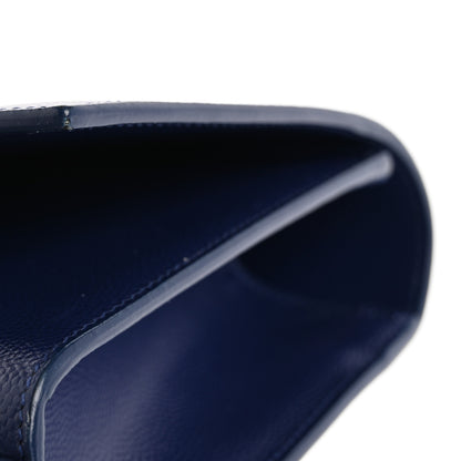 Saint Laurent Grain De Poudre Classic Monogram Cassandre Clutch Deep Marine 8 of 11
