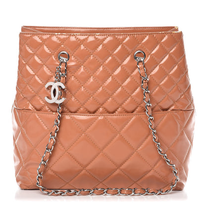 Chanel Vinyl Quilted In The Business North South Tote Orange 1 of 22