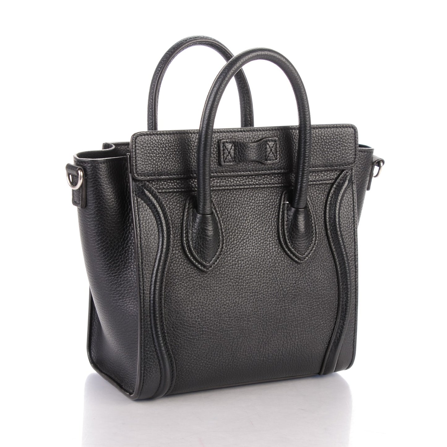 Drummed Calfskin Nano Luggage Black